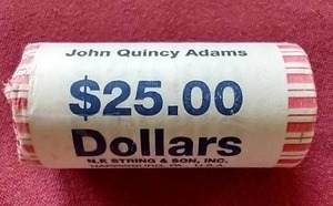 lot 33 image: Uncirculated John Quincy Adams Presidential Quarter Roll