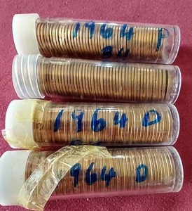lot 53 image: (4) High Grade 1960s Penny Rolls