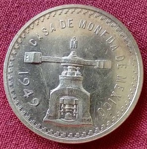 lot 57 image: Rare 1949 Casa De Moneda De Mexico Sterling Silver Round
