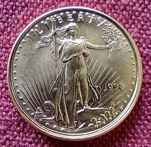 lot 61 image: 1998 110th Oz. Gold Eagle
