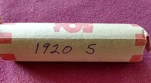 lot 70 image: 1920-S Wheat Penny Roll