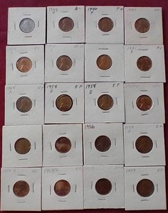lot 71 image: (20) Wheat Pennies in Flips