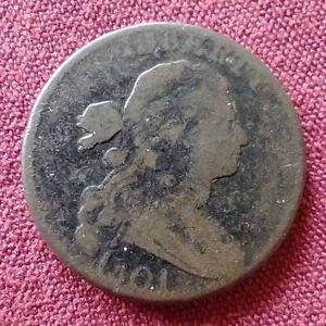 lot 76 image: Rare 1801 Draped Bust Cent - Wow