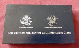 lot 78 image: Awesome 2000 Proof Leif Ericson Silver Coin Set - Includes US & Iceland Coins