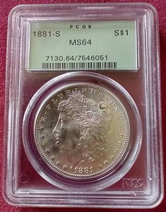 lot 79 image: 1881-S Morgan Dollar - PCGS MS64