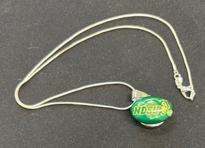 lot 75A image: North Dakota State University Bison Snap Necklace with Sterling Silver Chain