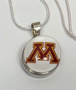 lot 54A image: University of Minnesota Snap Necklace with Sterling Silver Chain