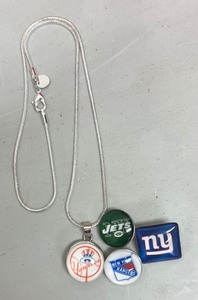 lot 111A image: New York Sports Team Snap Necklace with Sterling Silver Chain