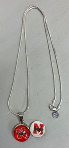lot 127A image: University of Nebraska Huskers Snap Necklace with Sterling Silver Chain