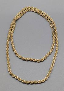 lot 53 image: 10k Yellow Gold Twist Rope Chain