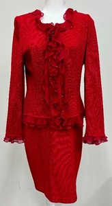 lot 129 image: St. John Evening by Marie Gray Knit Top and Skirt Set