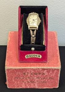 lot 103 image: Vintage Bulova Womens Gold Filled Wristwatch