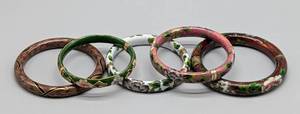 lot 161 image: Five Cloisonn Bangle Bracelets