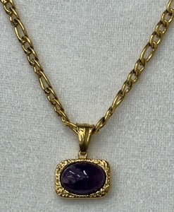 lot 233 image: Savvy Cie 18K Gold over Stainless Steel Necklace with Pretty Pendant