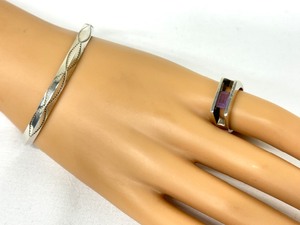 lot 215 image: Vintage Sterling Silver Bracelet and Modern Style Ring