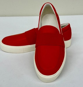 lot 147 image: Pair of UGG Red Leather Loafers
