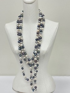 lot 245 image: Lovely Long Strand of Dyed Simulated Pearls
