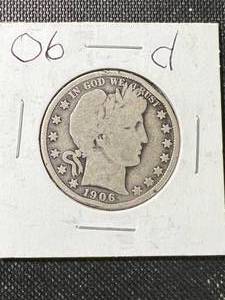 1906-D US BARBER HALF DOLLAR