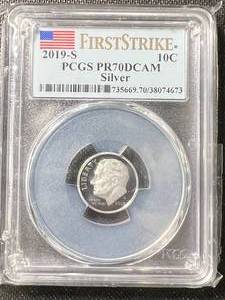 2019-S US PROOF SILVER ROOSEVELT DIME PCGS PR70DCAM
