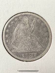1871 US SEATED LIBERTY HALF DOLLAR