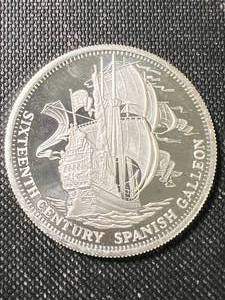1 TROY OZ .999 FINE SILVER SPANISH GALLEON ROUND