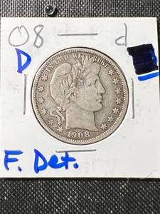 1908-D US BARBER HALF DOLLAR
