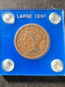 1856 US BRAIDED HAIR LARGE CENT