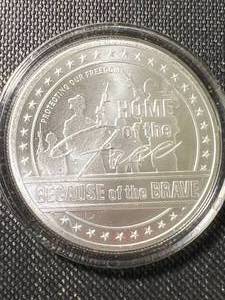 1 TROY OZ .999 FINE SILVER HOME OF THE BRAVE ROUND IN AIRTITE