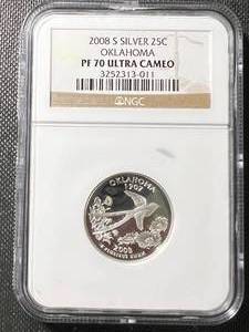 2008-S US SILVER OKLAHOMA QUARTER NGC PF70 ULTRA CAMEO