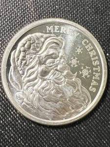 1 TROY OZ .999 FINE SILVER MERRY CHRISTMAS ROUND