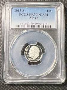2015-S US PROOF SILVER ROOSEVELT DIME PCGS PR70DCAM