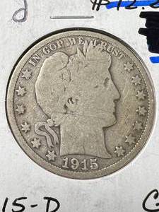 1915-D US BARBER HALF DOLLAR