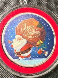 1 TROY OZ .999 FINE SILVER 2017 MERRY CHRISTMAS ROUND IN AIRTITE