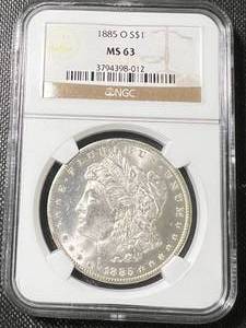1885-O US MORGAN SILVER DOLLAR NGC MS63
