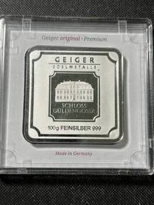 100 GRAM .999 FINE SILVER GEIGER BAR