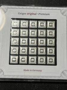 25 GEIGER 1 GRAM BARS .999 FINE SILVER