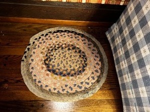 lot 7 image: Small Braided Rug Measuring 32 Inches