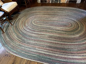 lot 40 image: Vintage Braided Rug 8 X 11 Feet