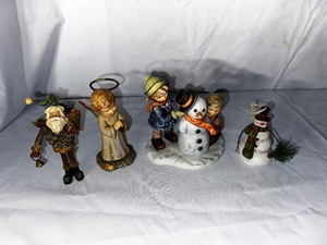 lot 50 image: Angel Goebel 1996, Figuring, Santa Figurine, And Crowning Touch Snowman Figurine By Goebel 1999
