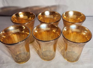 lot 77 image: Set Of Six Carnival Glass Tumblers