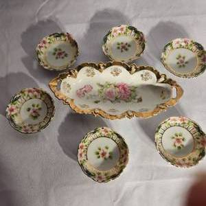lot 81 image: Six Nippon Hand Painted Small Dishes And Trinket Dish