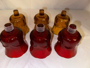 lot 167 image: Vintage Red Glass Votive Cups in Ruby Red and Amber