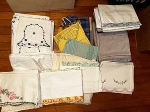 lot 178 image: Variety of Hand Embroidered Dish Towels New