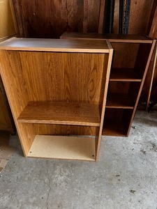 lot 401 image: Two Bookcases Measuring 24 X 10 X 36. Bottom Boards Need Reinforcements.