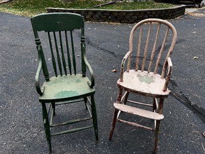 lot 416 image: Two Antique High Chairs