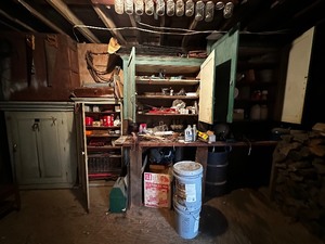 lot 426 image: Two Antique Cabinets And All Items Seen In On And Above Cabinets