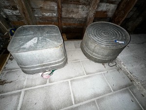 lot 470 image: Vintage Metal Pails Bins