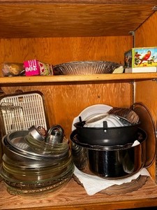 lot 261 image: Entire Cabinet Of Bakeware, Including Bundt Pans, Pie Plates, Cake Pans, Cupcake Liners, Etc.