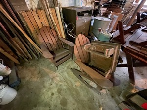 lot 459 image: Adirondack Chairs And Footstool