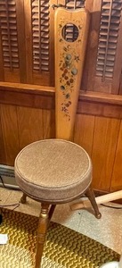 lot 215 image: Vintage Hand Painted High Back Chair